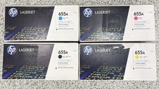 HP 655A OEM Toner Cartridge Set of 4 Black, Cyan, Magenta, Yellow New Sealed Box picture