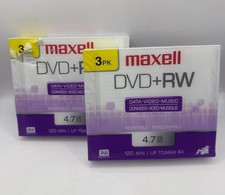 Lot of 2 Maxell Dvd+rw 3pk 120 Min 4x picture