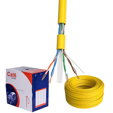 CAT6 1000FT Cable CCA UTP Unshielded Solid 23AWG Ethernet Network RJ45 Yellow picture