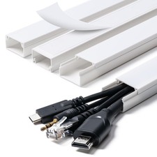 Cord Hider, 58in Cable Covers for L×0.96in W×0.58in H, White  picture