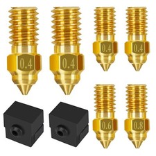Comgrow 6pcs Ender 3 V3 SE Nozzle Kit, 3D Printer Brass Nozzles 0.4/0.6/0.8mm picture