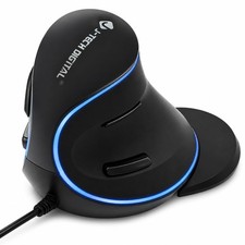 J-Tech Digital Wired Ergonomic Vertical USB Mouse with V628 Wired, Black picture