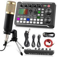 F998 Podcast Equipment Bundle, Live F998 Sound Card + BM800 Mic Tripod Set picture
