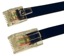 RJ12 Male Plug to 6 wire RJ45 male BROADBAND Flat Cable Lead VARIOUS LENGTHS LOT picture