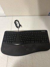 Microsoft Ergonomic Keyboard Black Wired USB Model 1878 Tested Working picture