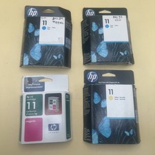 HP 11 Yellow Magenta & Cyan Ink C4838A C4837A C4836A Sealed OEM DesignJet 11 NEW picture