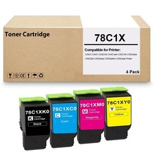 4 Pack 78C1X BCMY Toner Cartridge Compatible for CS421 CX421 CS421dn CX421adn picture
