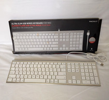 Macally Ultra Slim USB Wired Keyboard for Mac 4.5 ft USB cable Silver ACEKEYA picture