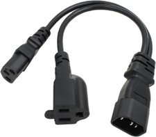 UPS PDU Power Cord Extension Adapter Cable IEC320 C14 Male to C13 + NEMA 5-15R picture