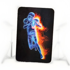 Open Road Brands Pictorial Football Player Flame Mouse Pad MDF Black/Blue/Orange picture