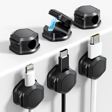 6 Pack Magnetic Cable Clips [Cable Smooth Adjustable] Cord Organizer -  Adhes... picture