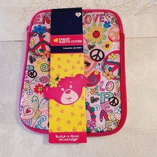 Build a Bear Workshop Tablet Sleeve Cover IPad or Other Device Peace Love Motif picture