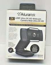 Aluratek Live 2K Webcam - Black/Silver (AWC2KF) - NEW - SEALED picture
