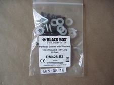 Black Box RM428-R2 Network Rack Mount Screws & Washers, Panhead 12-24, 5/8