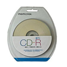 Memorex CD-R 5pk Disks Discs 52x 700mb - 80 Min Recordable CD-R NEW SEALED picture