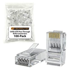 CAT6 UTP Pass Through RJ45 Connectors GoldPlated 50 8P8C Plugs 100 PCS picture