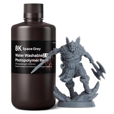 8K Water Washable Resin 2.0, 3D Printer Resin Space Grey 1000G picture