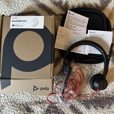 Poly Blackwire 3315 Mono Wired USB Headset Boom Mic Adjustable Black/Red picture
