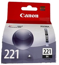 Factory-sealed GENUINE Canon 221 Black Ink Cartridge CLI-221BK (Made in Japan) picture