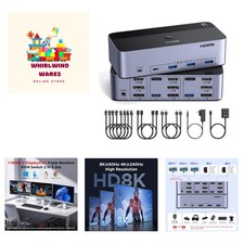 Ultra HD 8K HDMI KVM Switch - Connect 3 Monitors to 2 Computers Effortlessly picture