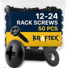 12-24 Rack Screws [50pk] – Mount with (50 Pack), Black picture