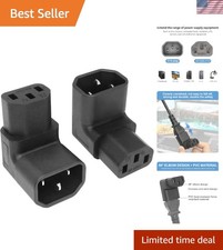 2PCS IEC 320 C14 to C13 90 Degree Down Angled Power Adapter for Space Management picture