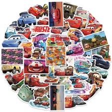 50pcs Cartoon Movie Cars Stickers Vinyl Waterproof 2-3.5 inches, picture