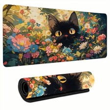 NEW GAMING MOUSE PAD FOR DESK, LARGE, 31.5X11.8inch, Cute Cat Koi Fish Non Slip picture