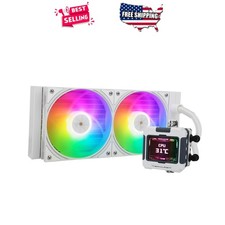 High Performance CPU Water Cooler 240mm, Dual Fans & LCD Screen for Desktop picture