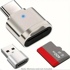 2 Pack USB C SD TF Card Reader Adapter Zinc Alloy USB-C to USB for iPhone 15-17 picture