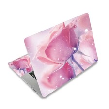 Aesthetic Blush Pink Shimmer Rose Bloom Scratch Resistant Universal Laptop Skin picture