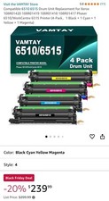 6510 6515 Black Cyan Magenta Drum Cartridge Replacements for Xerox Phaser Sealed picture