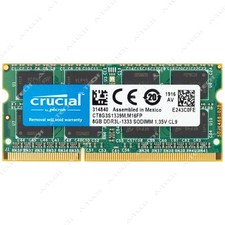 Crucial 8GB DDR3 1333 MHz PC3-10600 2Rx8 SODIMM Laptop Memory RAM (CT8G3S1339M) picture