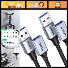 2 Pack 15FT USB Extension Cable, Nylon Braided USB Extender for Webcam, Mouse, P picture