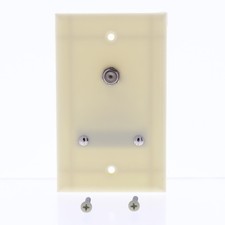 GC Electronics 32-3065-BU Ivory 1-Gang Vintage Coaxial Cable Thermoset Wallplate picture