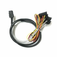 2PCS Mini SAS 36 Pin SFF-8087 to 4x SAS/SFF-8482 with 1 Power HDD Cable 3FT 1M picture
