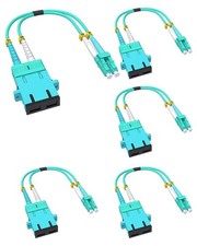 5 PCS Fiber Optic Adapter Cable LC Male To SC Female OM4 OM3 40GB Hybrid 1Ft picture