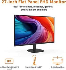 Amazon Basics 27 Inch Monitor FHD 1080P 100Hz Built-in Speaker Black picture