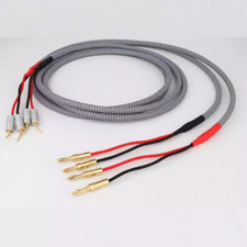 Pair 4N OFC High-end Audio LoudSpeaker Cable and Banana plug for Amp DVD player picture