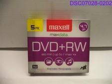 5 Pack Maxwell Max Data DVD+RW Media Discs 4.7gb P/N 634045 picture