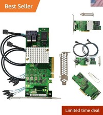 SAS HBA Card Compatible with LSI 9211-8i & 9300-8i IT Mode with SATA Cables picture