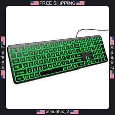 Large Print Wired Keyboard with Backlight, 108 Keys, Spill-Resistant picture