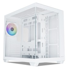 Vetroo AL900 White ATX Mid Tower PC Case Tempered Glass w/ ARGB & PWM FDB Fan x1 picture