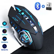 2.4G Bluetooth Wireless Mouse Ergonomic Silent Rechargeable LED Backlit USB Macs picture