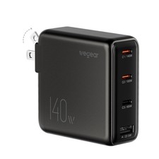 wegear 140W USB-C Charger for Laptop, Slim 4-Port PD 3.1 GaN Block-Black picture