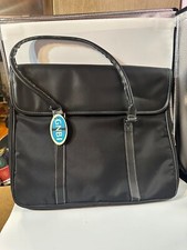 4966) GNBI Soft Shell Attaché Lap Top Bag Zipper Compartments Black NEW picture