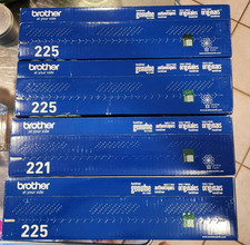 Brother TN221BK, TN225C, TN225M, TN225Y Toner Set of 4. New, Sealed picture