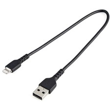 30cm (12inch) Durable Black USB-A to Lightning Cable - Heavy Duty Rugged Aram... picture