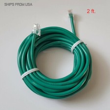 Lot of 3 - 2ft. RJ11 RJ12 CAT5e Green DSL Cable For Centurylink, At&T, etc picture