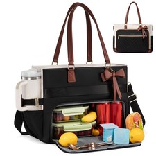 LOVEVOOK Insulated Lunch Bag & Tote for Women, Laptop Compartment, 17.3